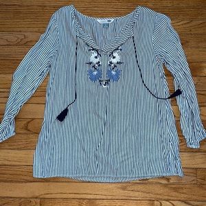 Blue and White stripe blouse
